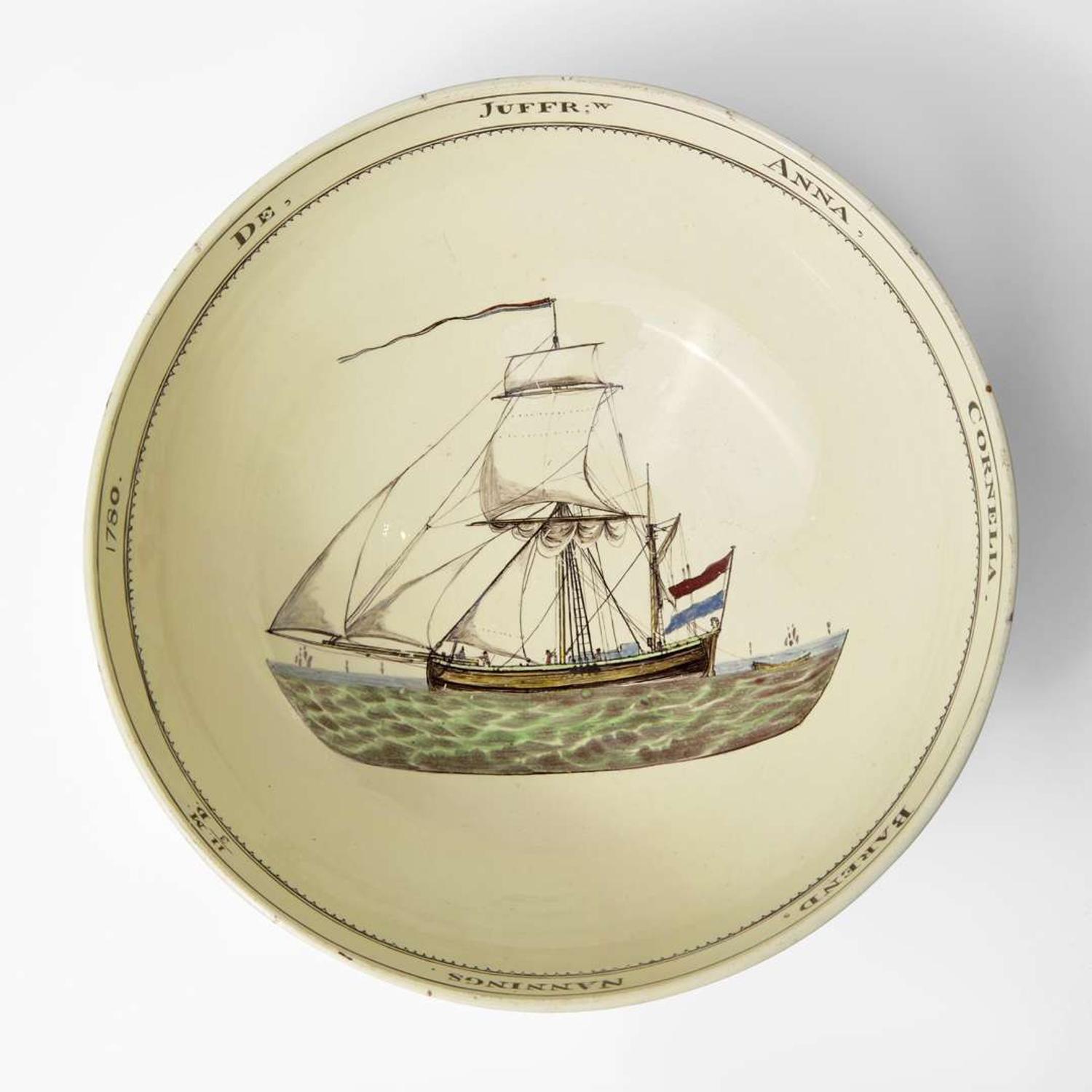 A Wedgwood Queensware Documentary Punchbowl UK, circa 1780