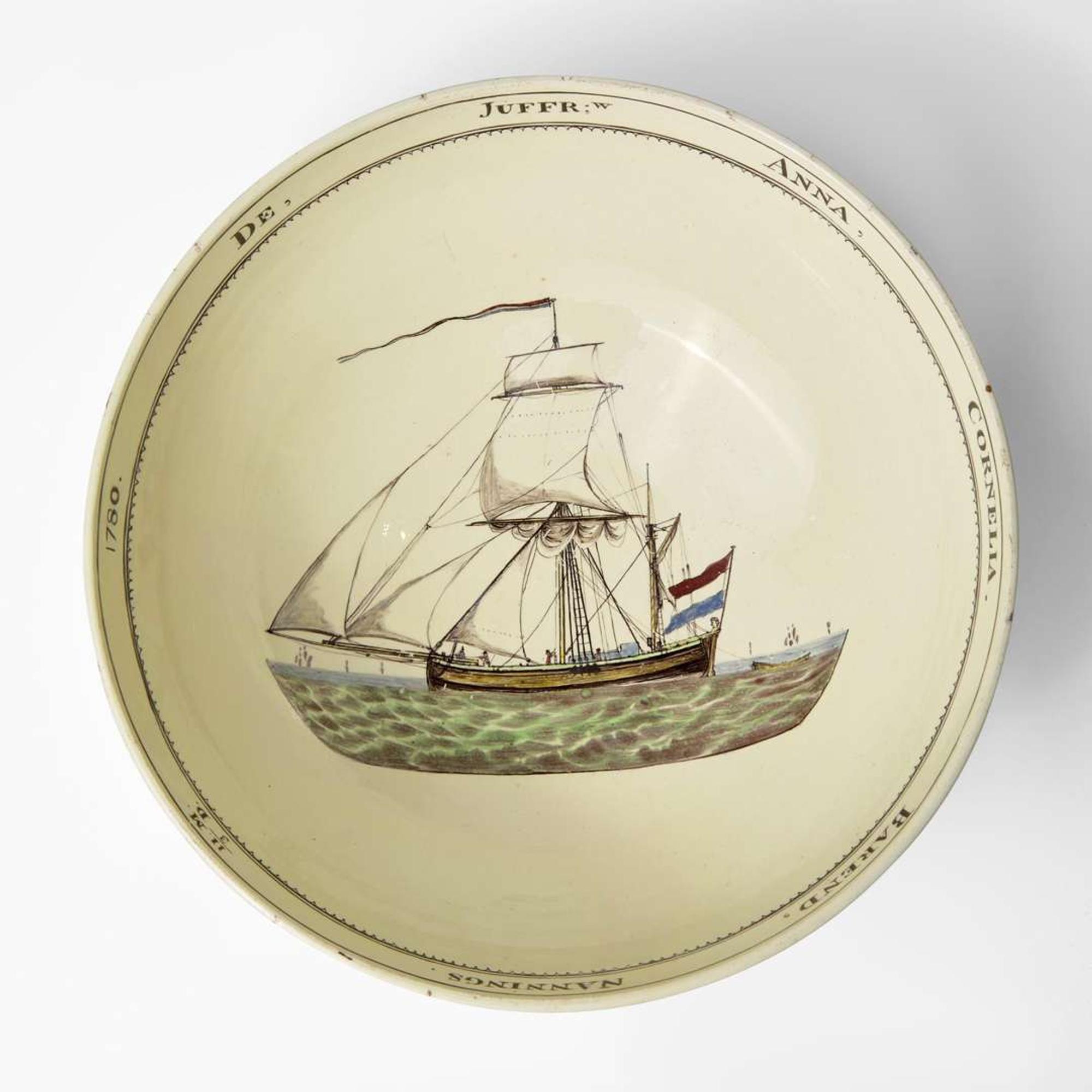 A Wedgwood Queensware Documentary Punchbowl UK, circa 1780