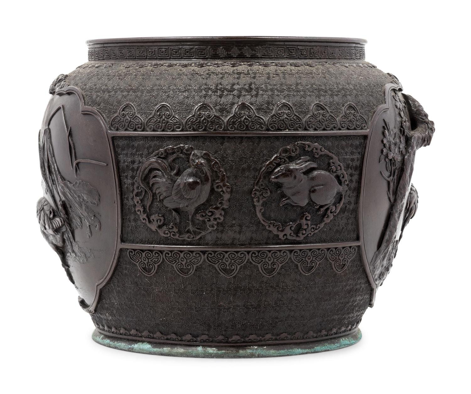 A Japanese Bronze Jardinière