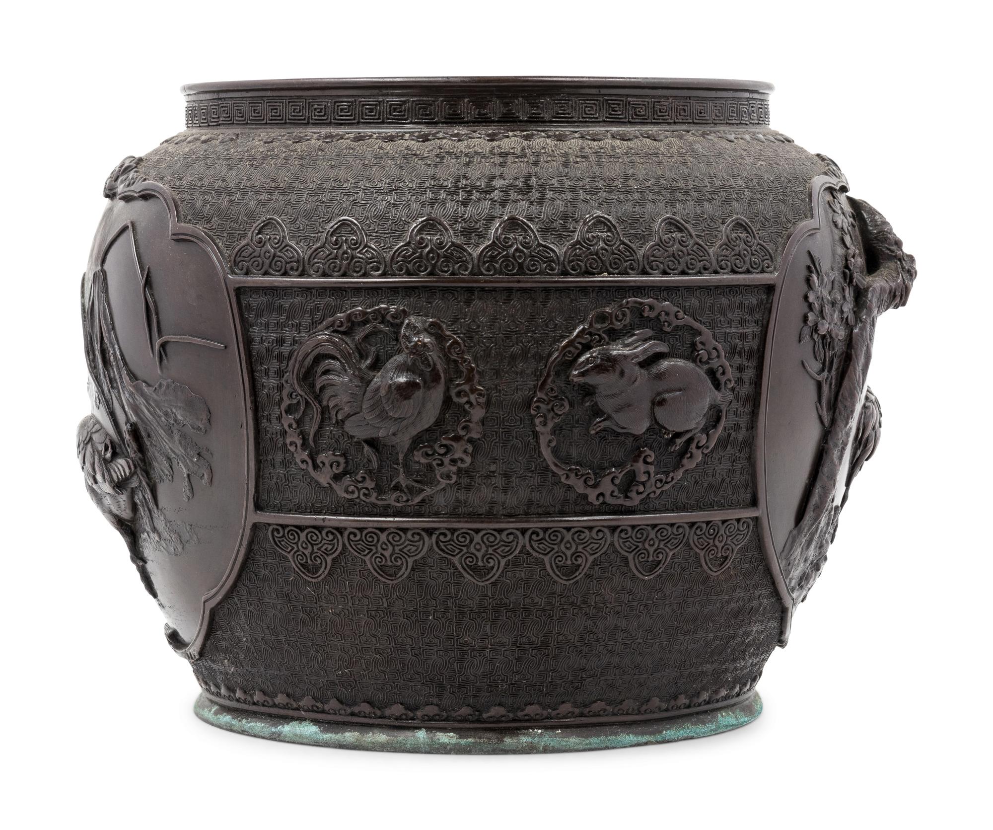 A Japanese Bronze Jardinière