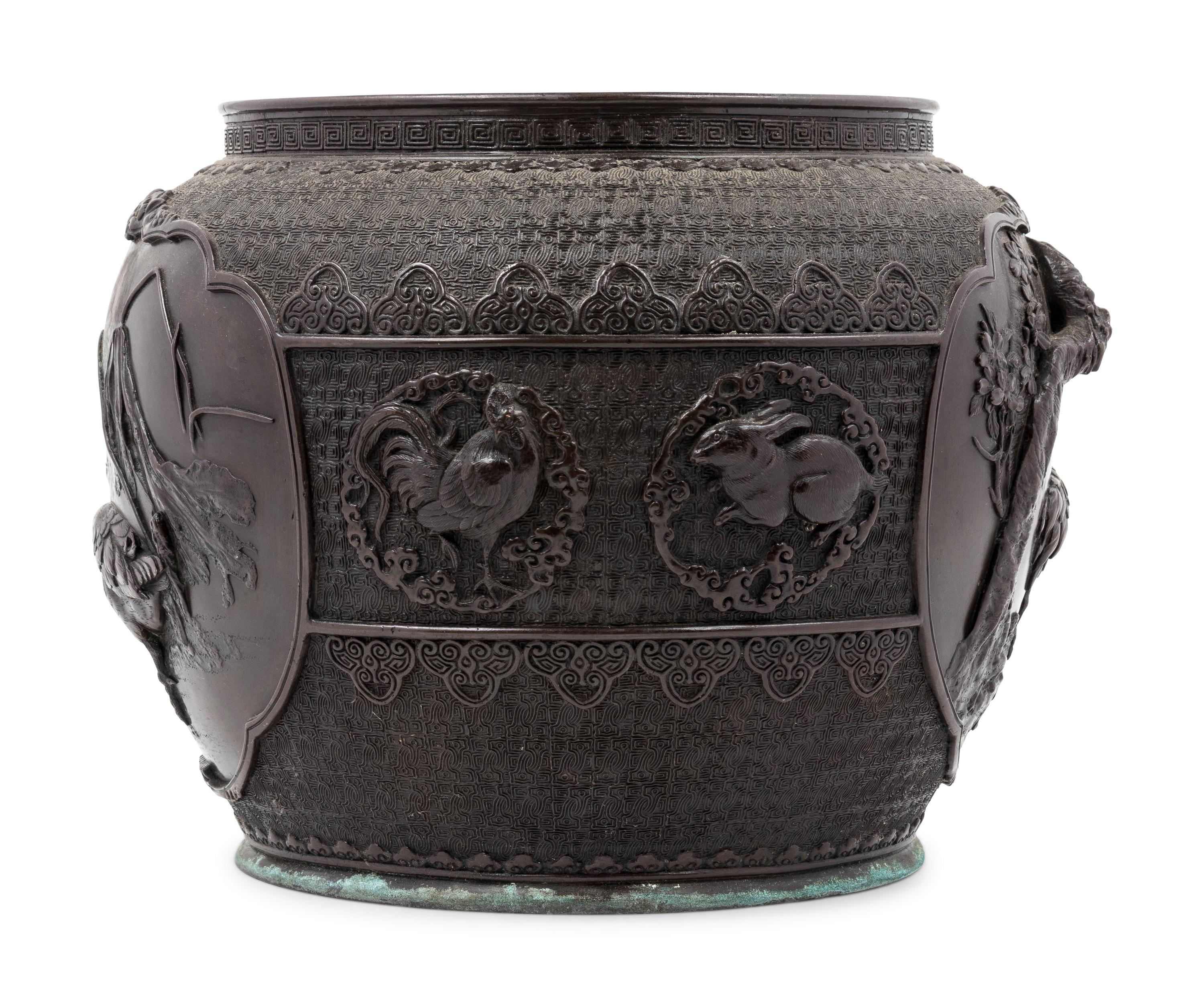 A Japanese Bronze Jardinière
