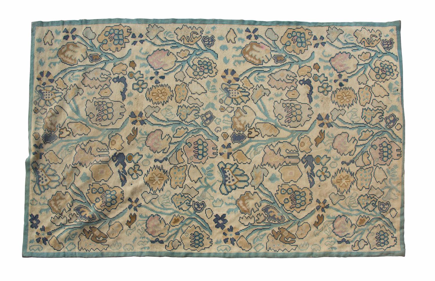 Two Tapestry Rugs Dimensions of larger 8 feet 5 inches x 5 feet 7 1/2 inches.