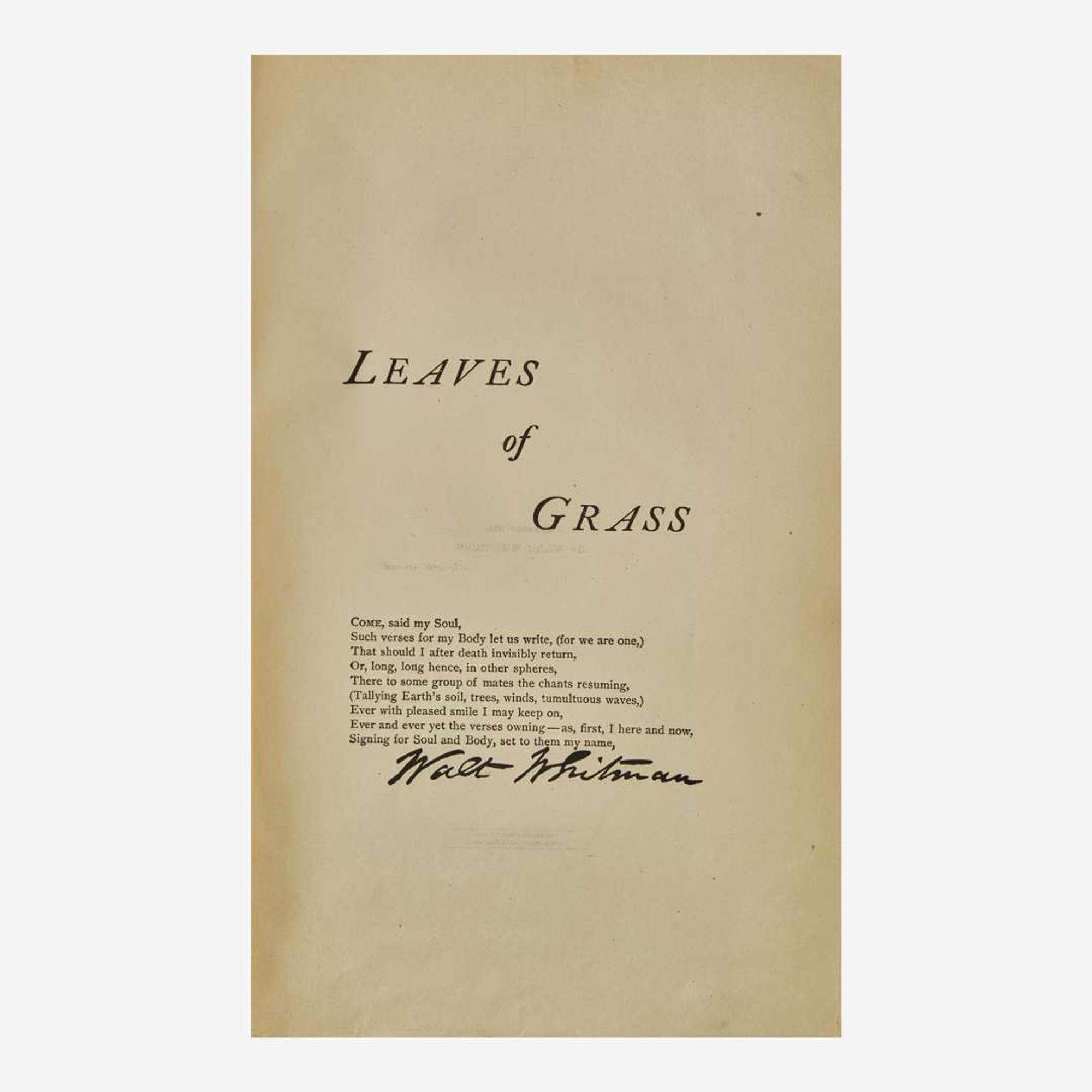 [Literature] Whitman, Walt Complete Poems & Prose of Walt Whitman 1855...1888. Authenticated & Personal Book (handled by W.W.)...Portraits from Life...Autograph