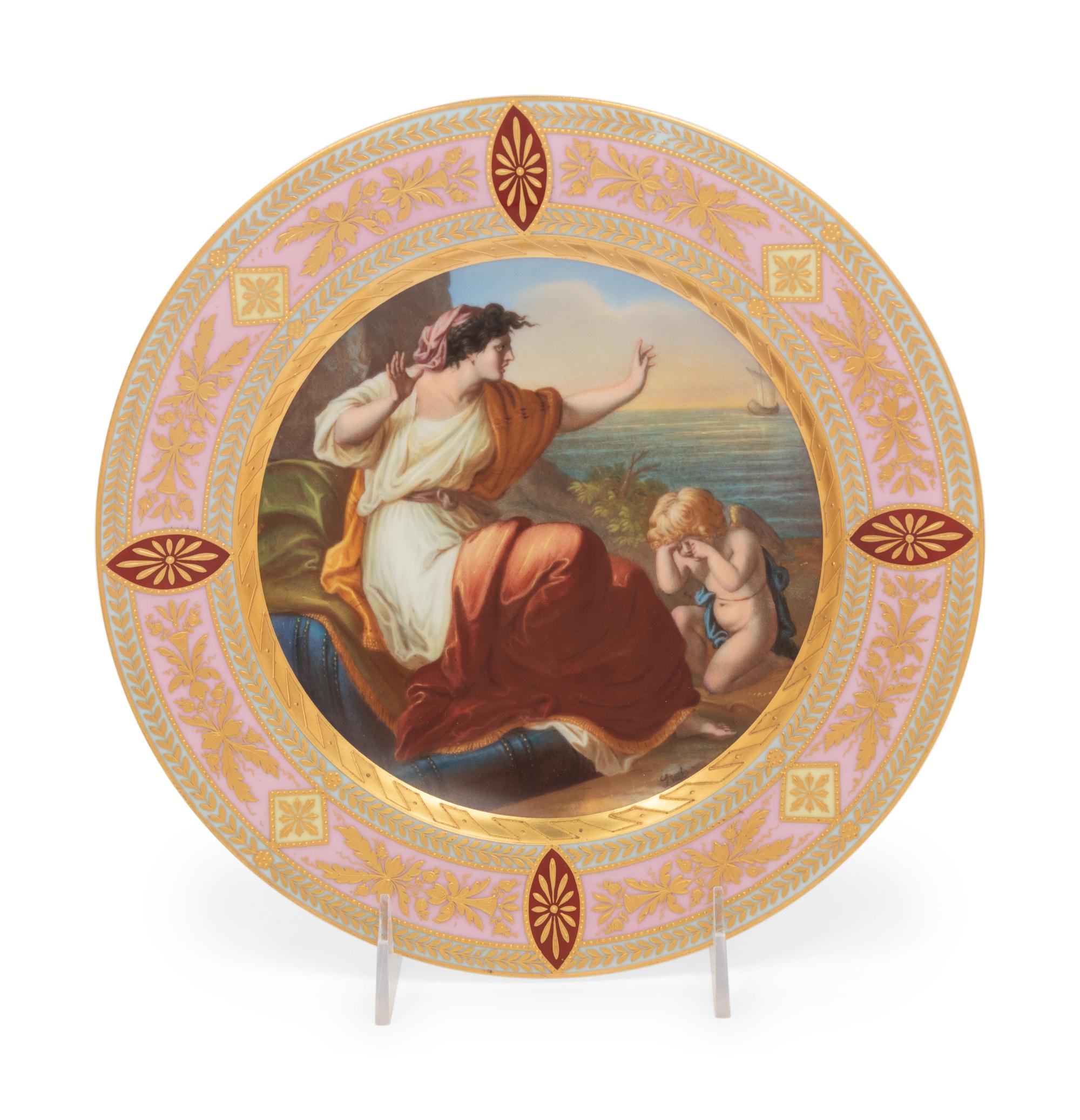 A Vienna Porcelain Cabinet Plate Depicting Ariadne