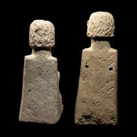 A Pair of South Arabian Limestone Seated Figures