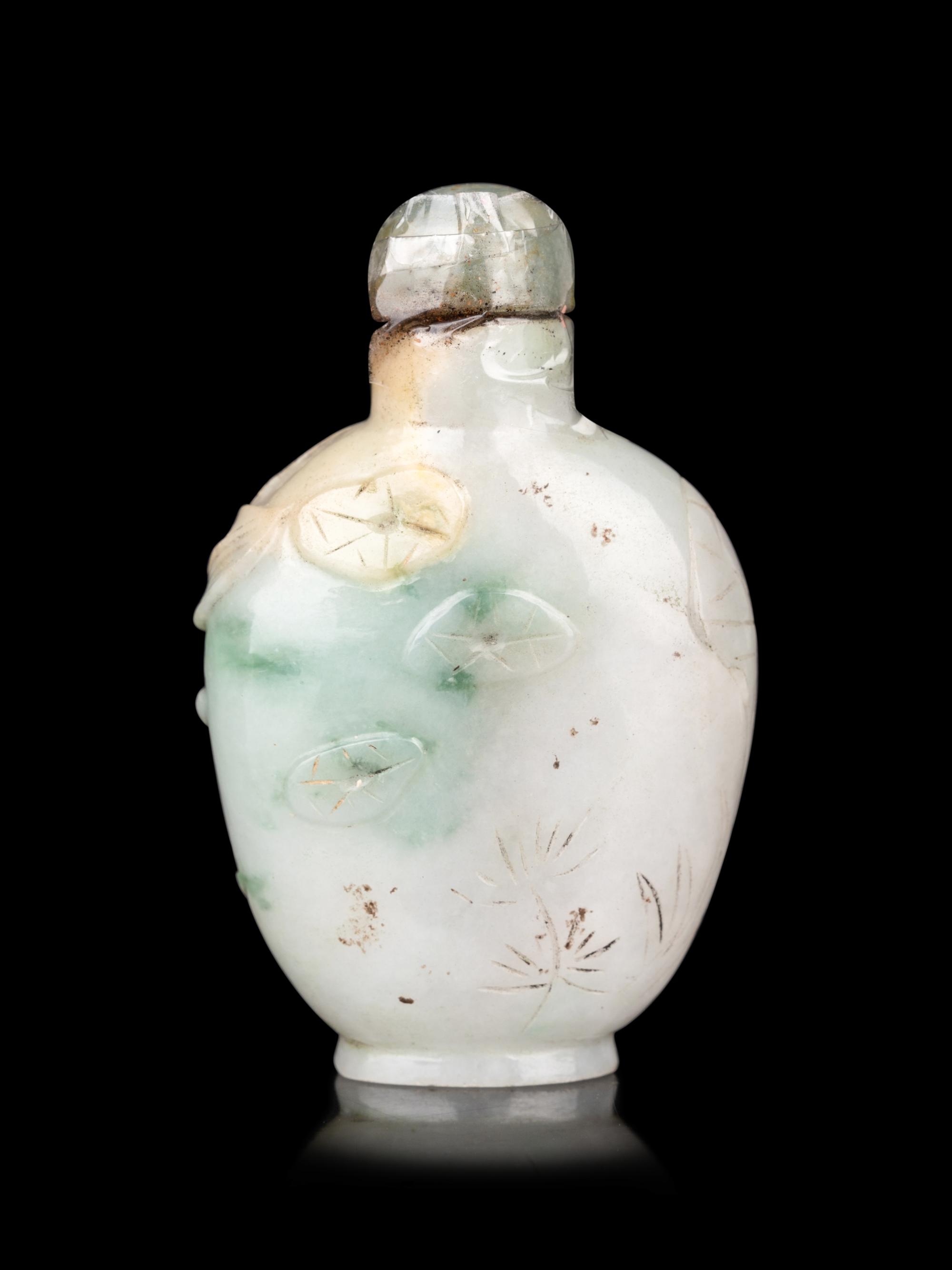Three Chinese Hardstone Snuff Bottles