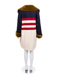 Jean de Castelbajac Coat with Faux Fur Trim, 1980s