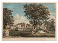 Four English Hand-Colored Landscape Engravings