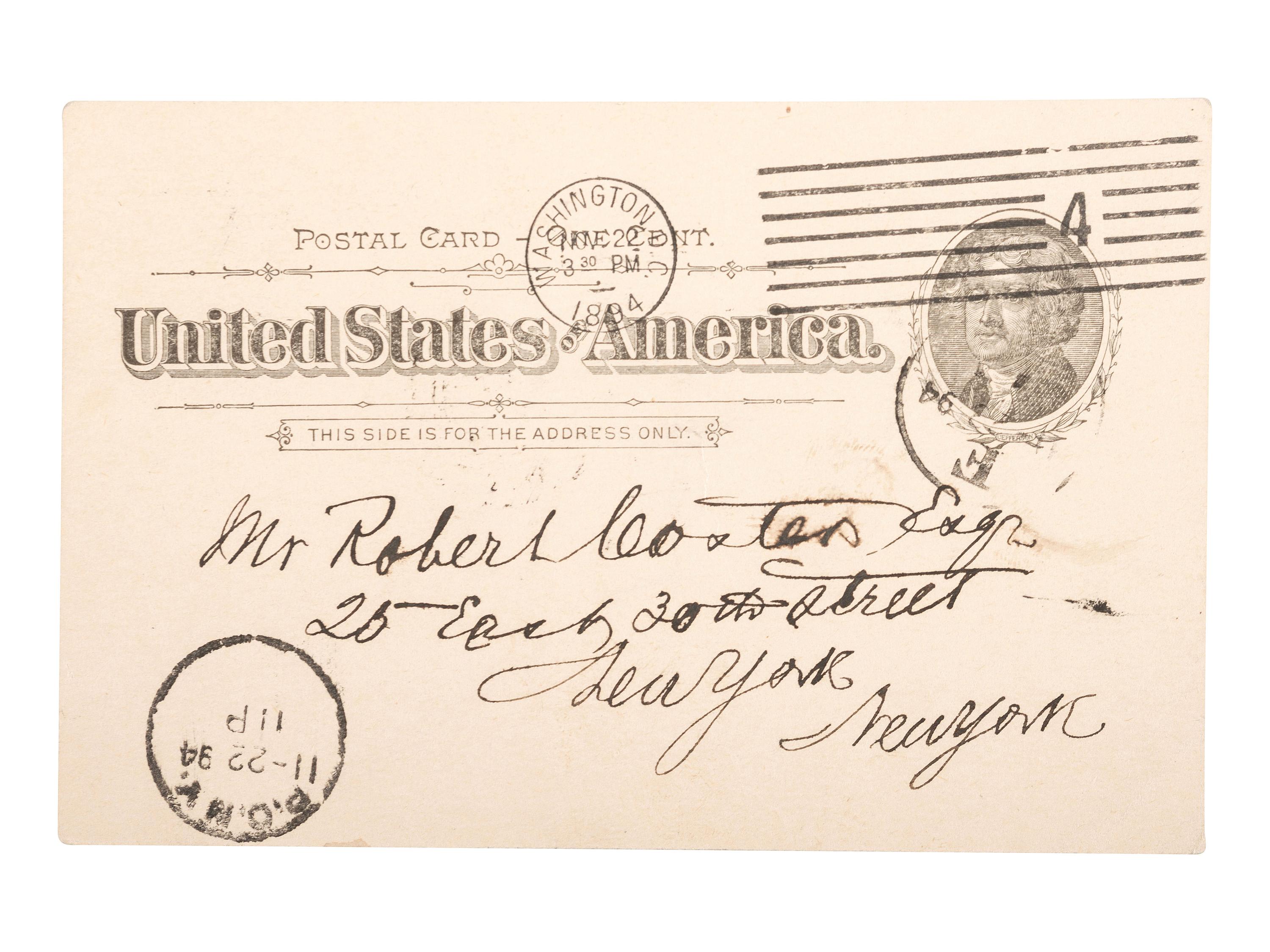 [CIVIL WAR - NAVY]. A group of 9 documents related to Robert Coster and his efforts to confirm the identity of the man who lashed Rear Admiral David G. Farragut to the rigging of the Hartford at the Battle of Mobile Bay.