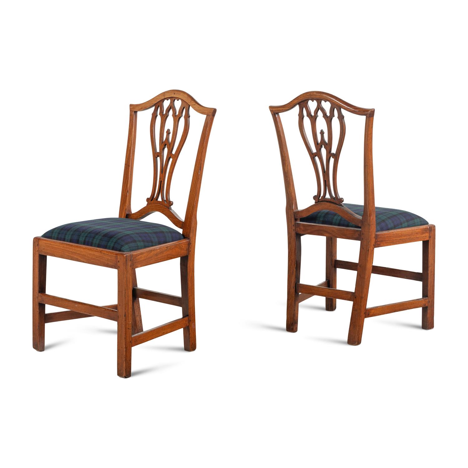 A Pair of George III Elm Side Chairs