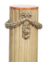 A Pair of Italian Carved and Painted Pedestals