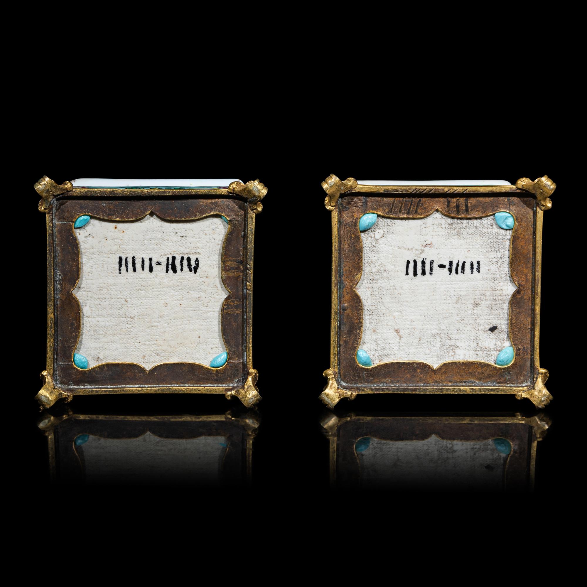 A Pair of Chinese Famille Rose Porcelain 'Cranes and Deer' Square-Section Vases, Qing Dynasty 清 粉彩鹿鶴同春方瓶一對