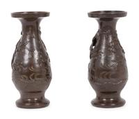 A Pair of Chinese Bronze Vases