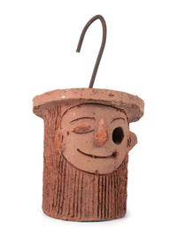 Seven Sewer Tile Birdhouses, Probably White Hall Pottery