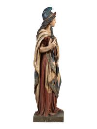 A Polychrome Painted Cast Zinc Goddess of Liberty Figure