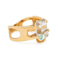 YELLOW GOLD AND AQUAMARINE RING