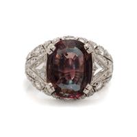 ALEXANDRITE AND DIAMOND RING