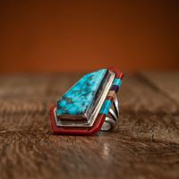 Mosaic Inlay Ring, with Morenci Turquoise