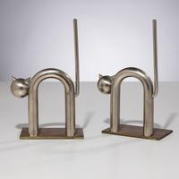 Walter Von Nessen (American, 1889–1943) — Cat Bookends, model 17042, c. 1930 for Chase Brass & Copper Co. New York