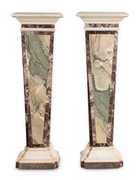 A Pair of Italian Specimen Marble Pedestals