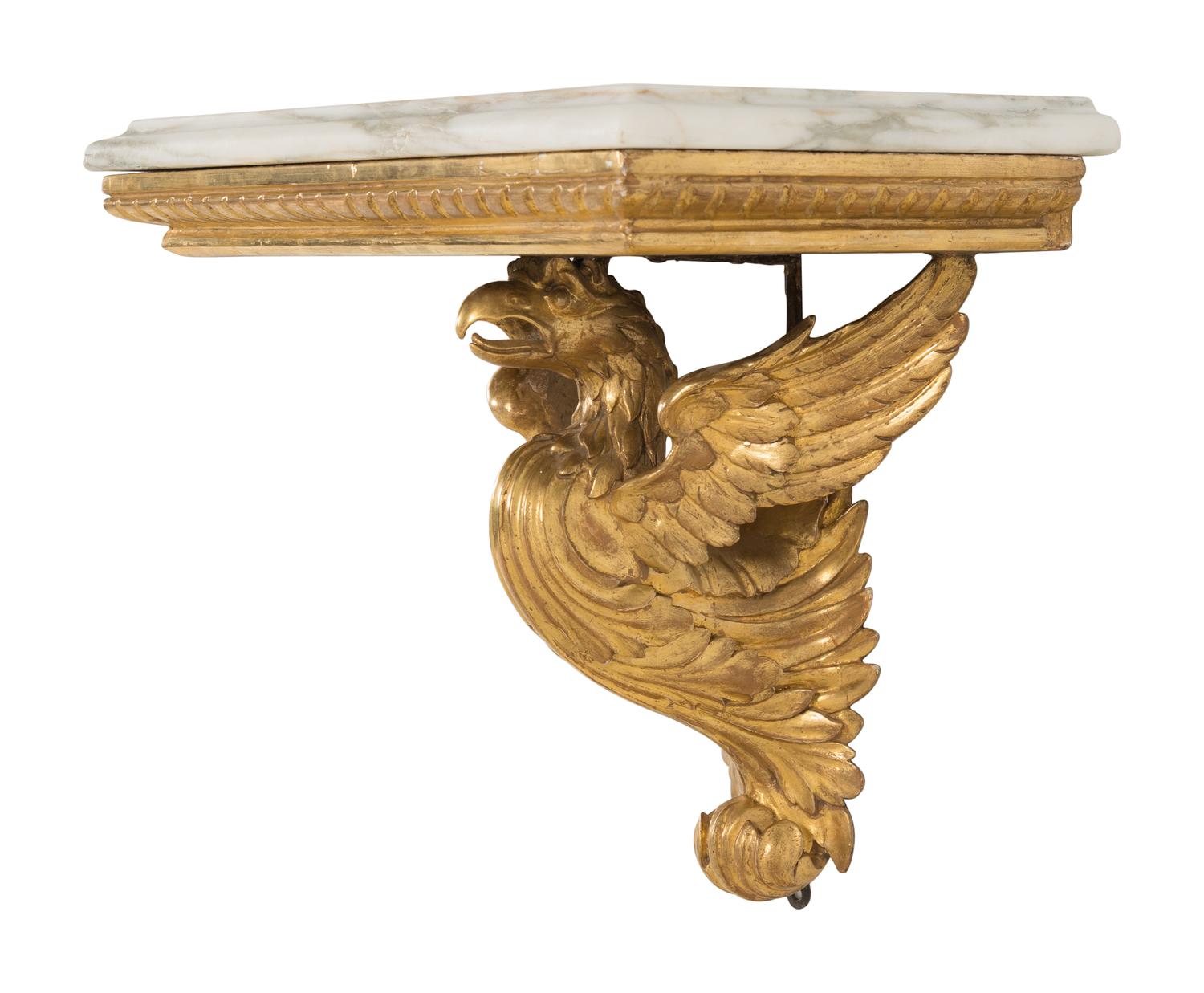 A George II Style Giltwood Marble-Top Bracket