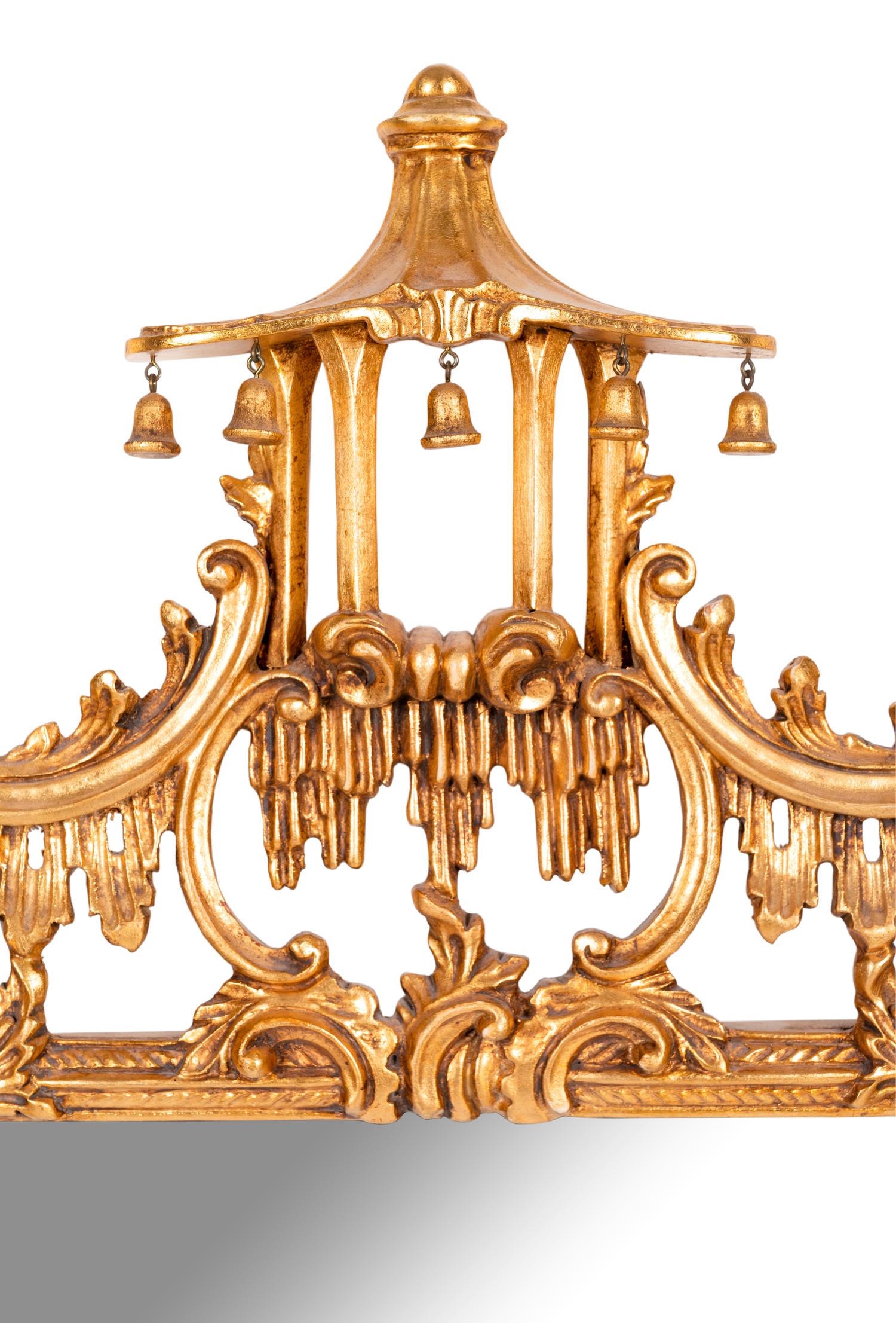 A Chinese Chippendale Style Giltwood Mirror