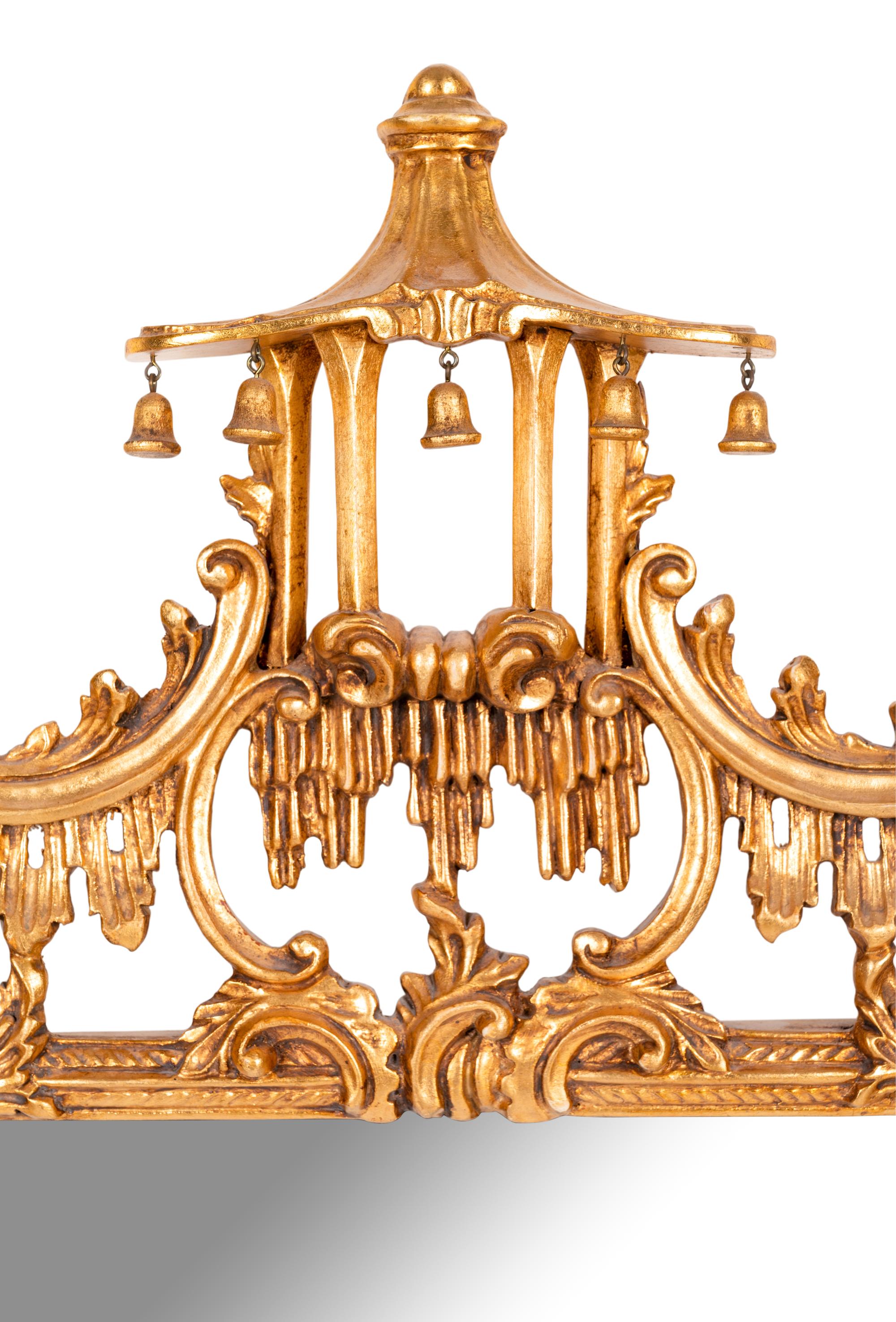 A Chinese Chippendale Style Giltwood Mirror