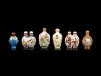 Six Chinese Metal and Metal Snuff Bottles