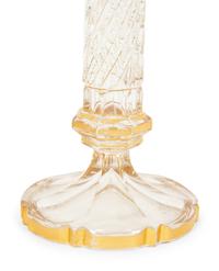A Pair of French Gilt Decorated Cut Glass Candlesticks
