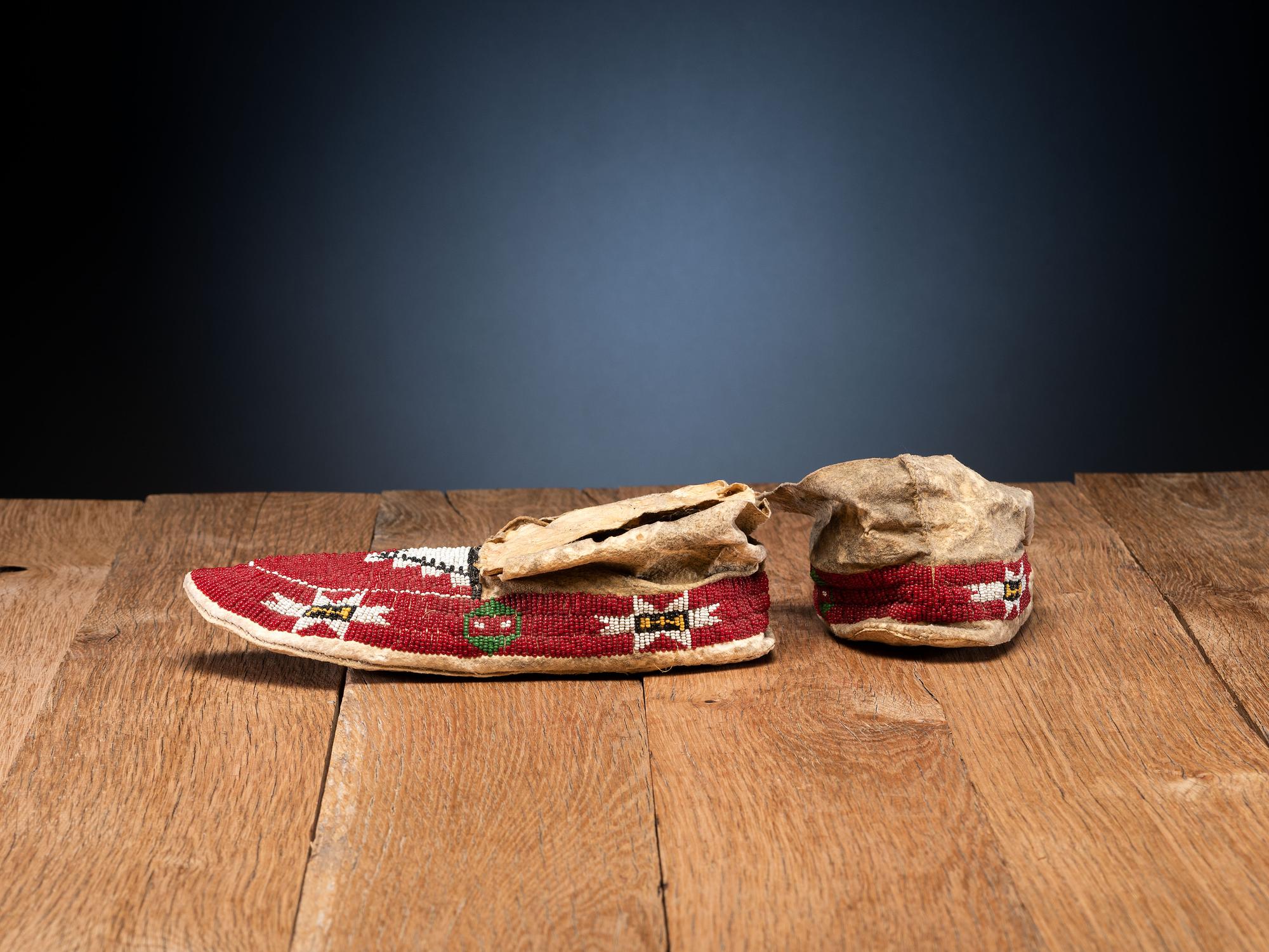 Sioux Beaded Hide Moccasins