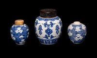 Three Chinese Blue and White Porcelain Ginger Jars