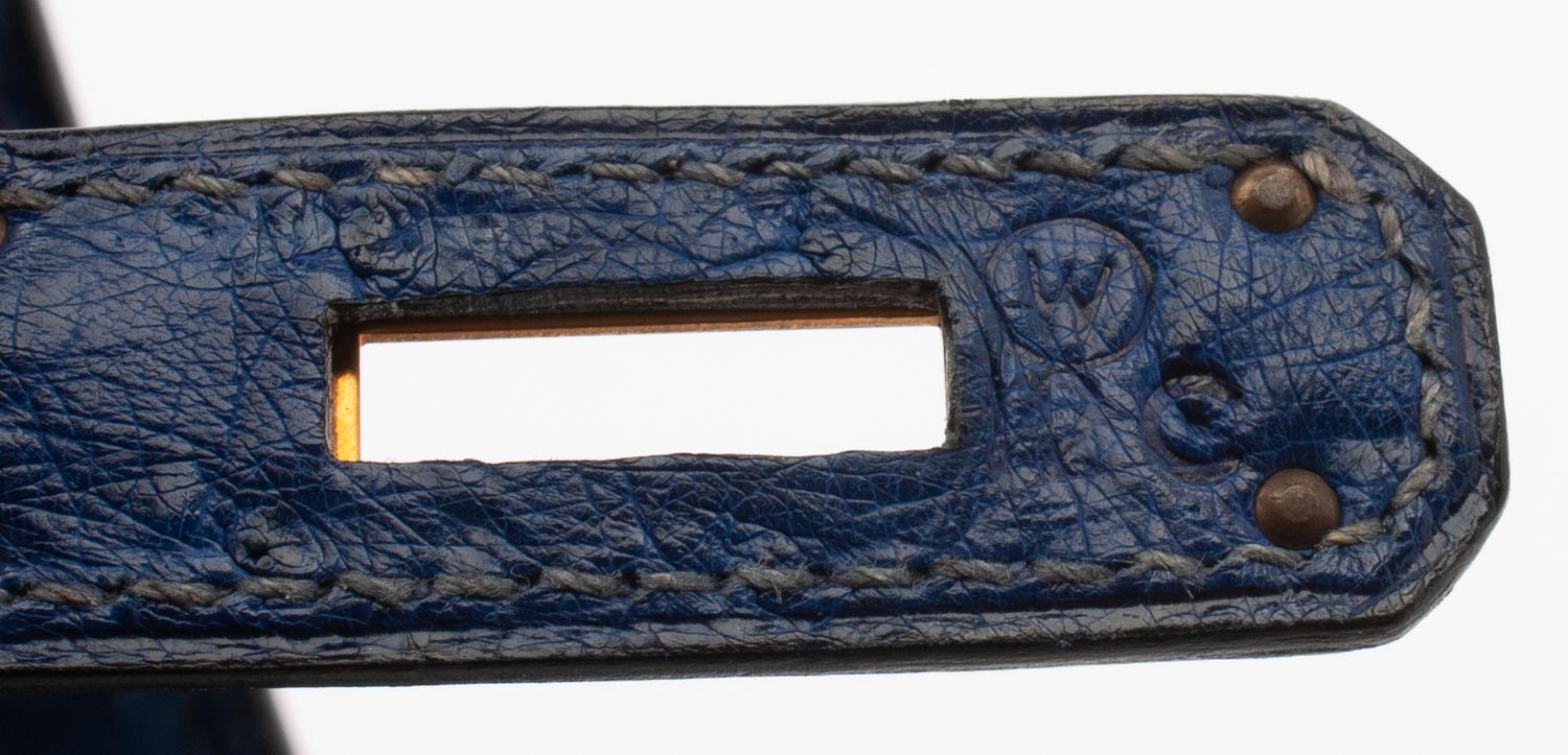 Hermès Navy Ostrich Kelly Bag, 1993