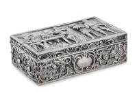 A Continental Silver Table Casket