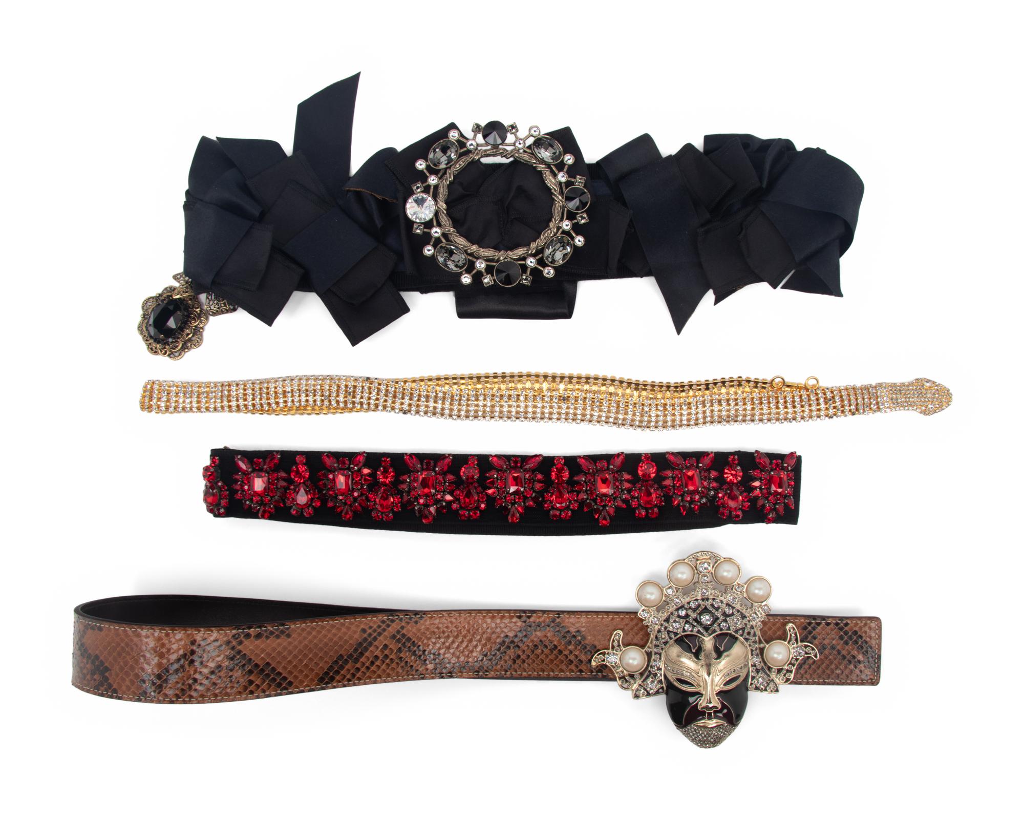 Four Designer Belts by Valentino and Dolce & Gabbana