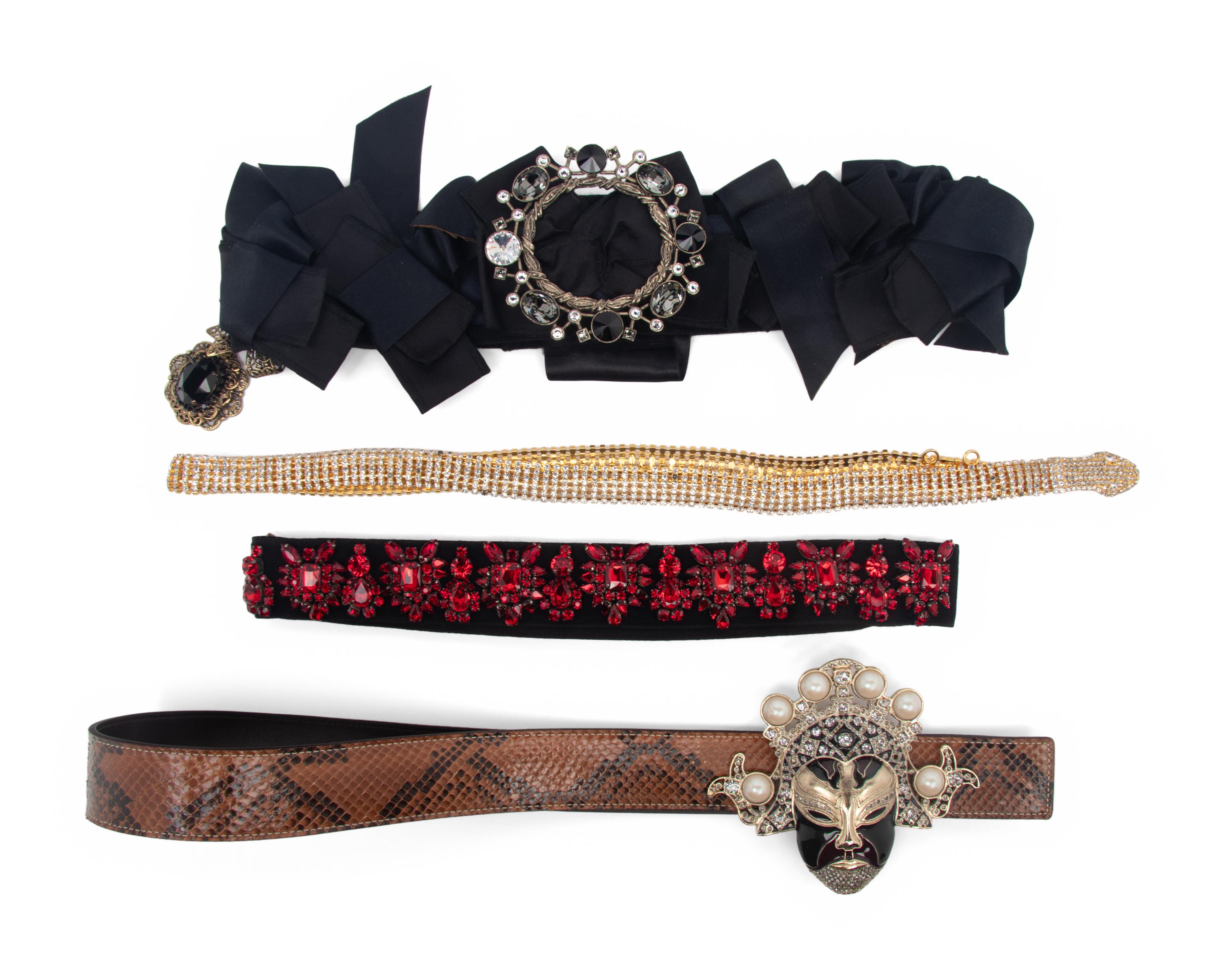 Four Designer Belts by Valentino and Dolce & Gabbana