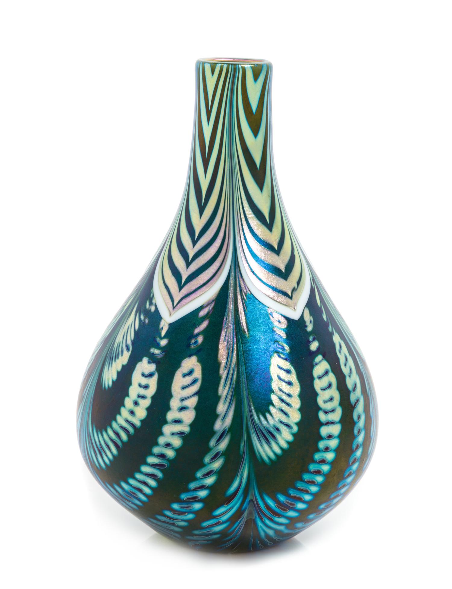 Orient & Flume, CHICO, CA, an iridescent glass vase