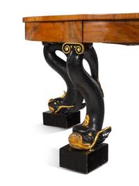 A Biedermeier Parcel Ebonized Birch Extension Dining Table