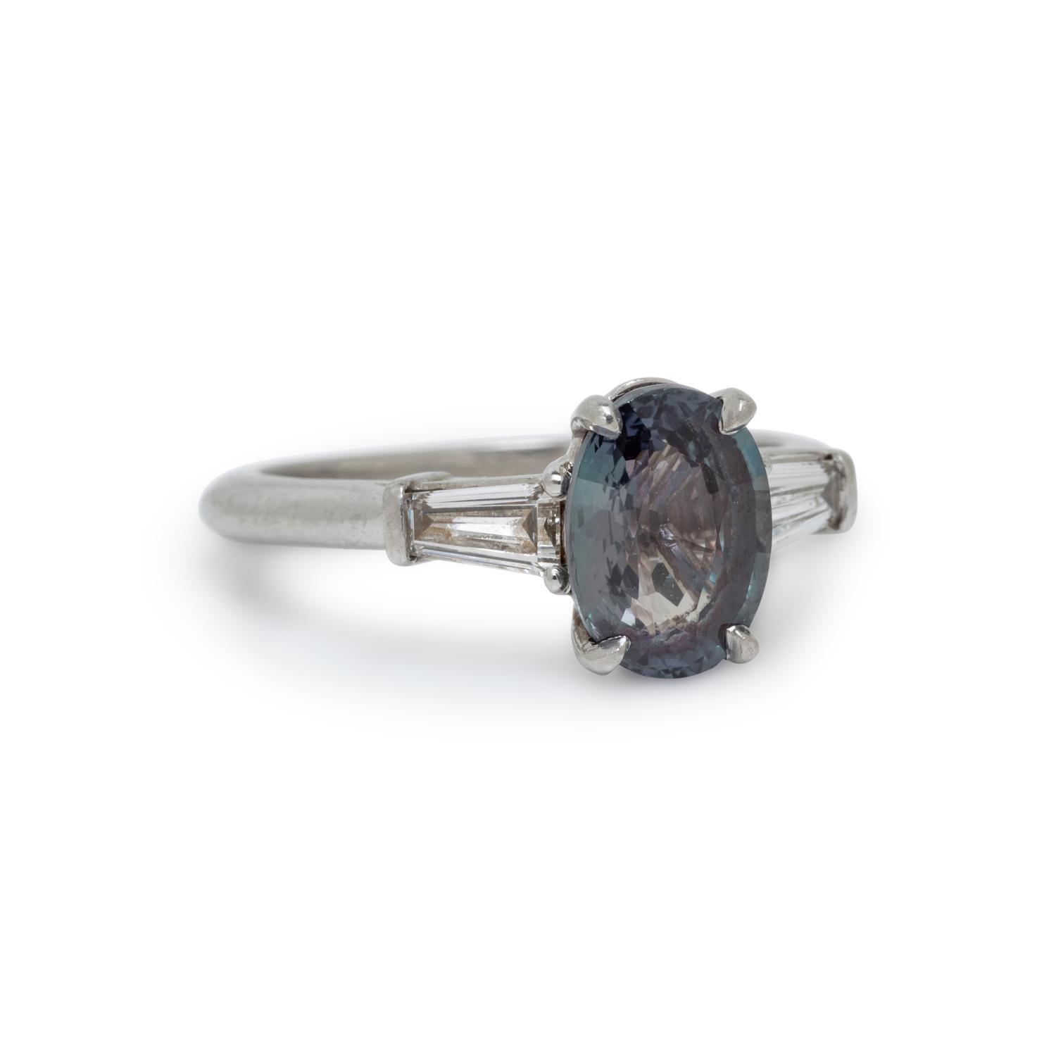 ALEXANDRITE AND DIAMOND RING