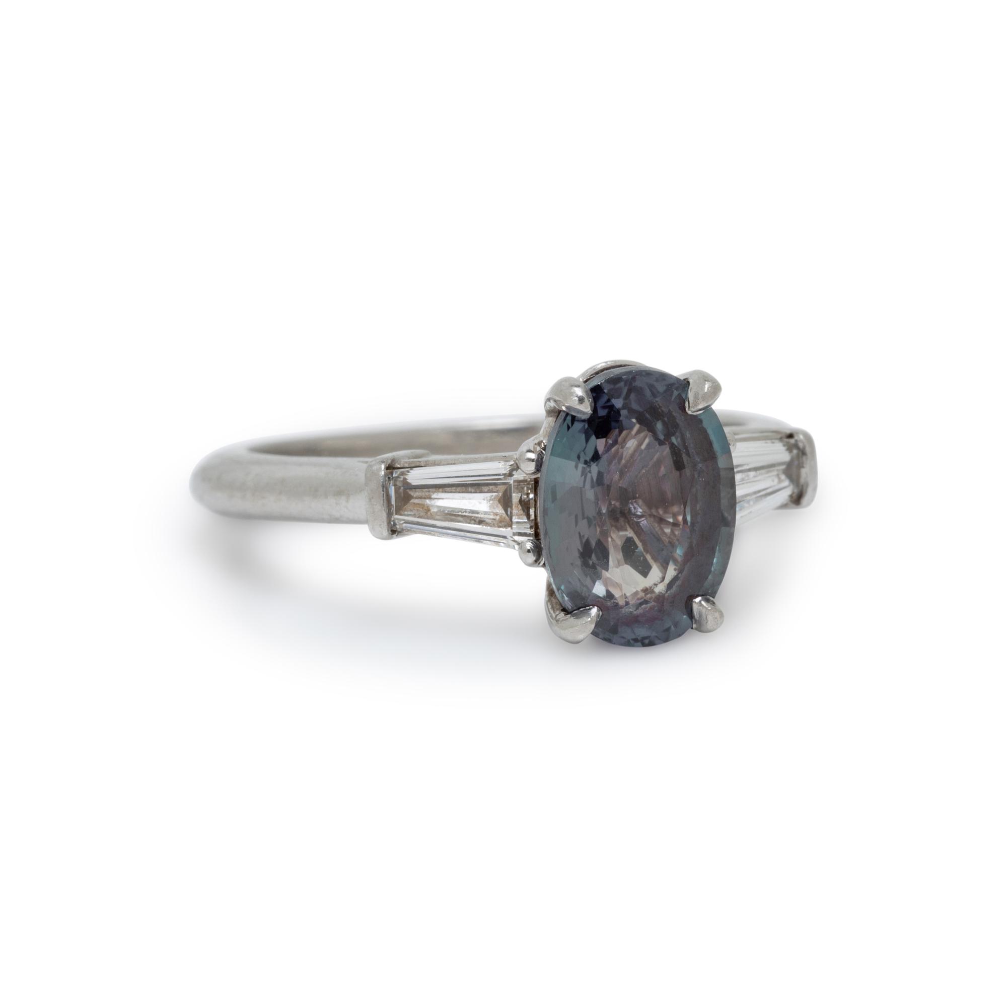 ALEXANDRITE AND DIAMOND RING