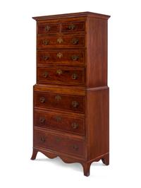 A Federal Style Inlaid Mahogany Chest-on-Chest