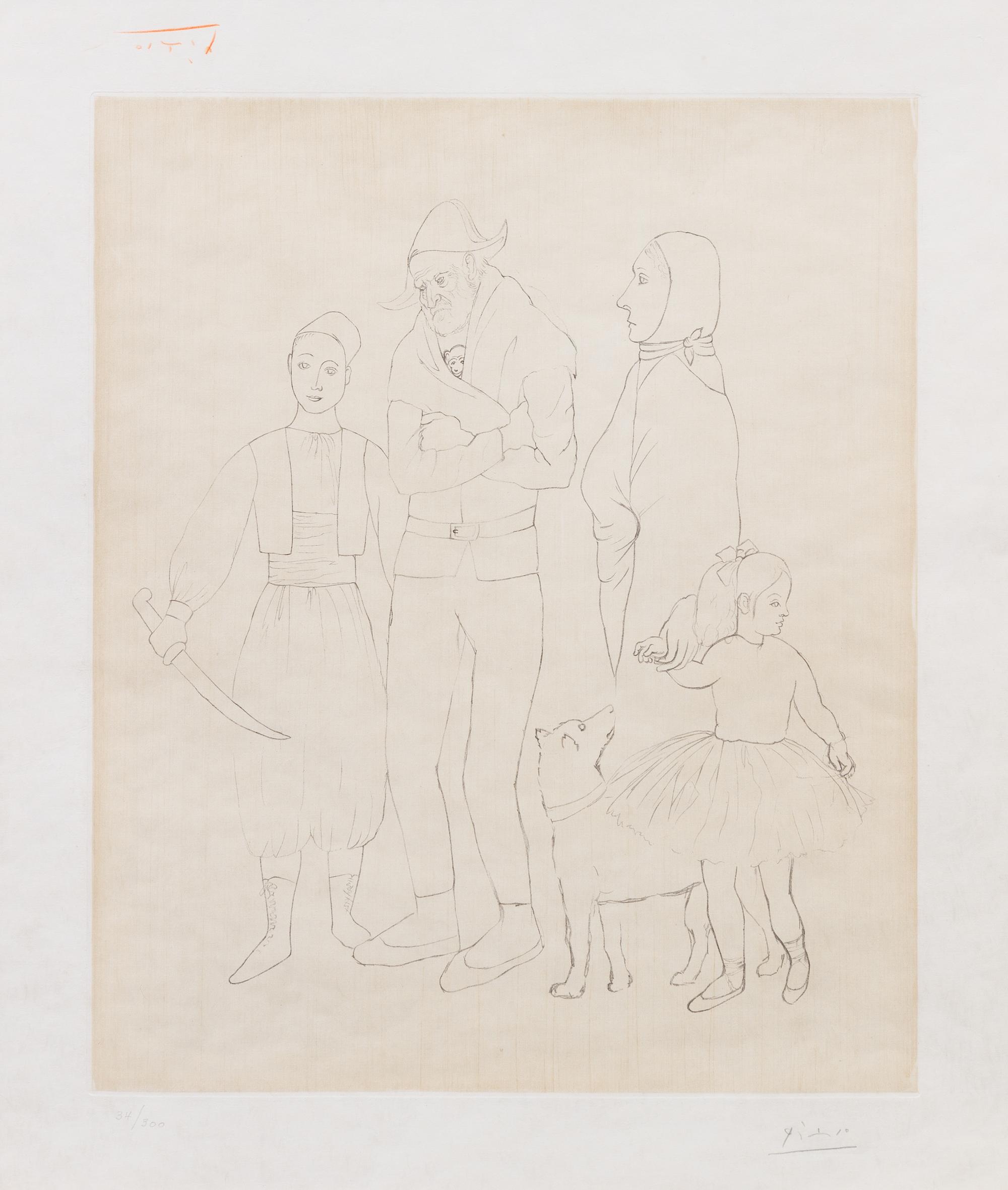 Pablo Picasso, (Spanish, 1881-1973), Famille des Saltimbanques,1904
