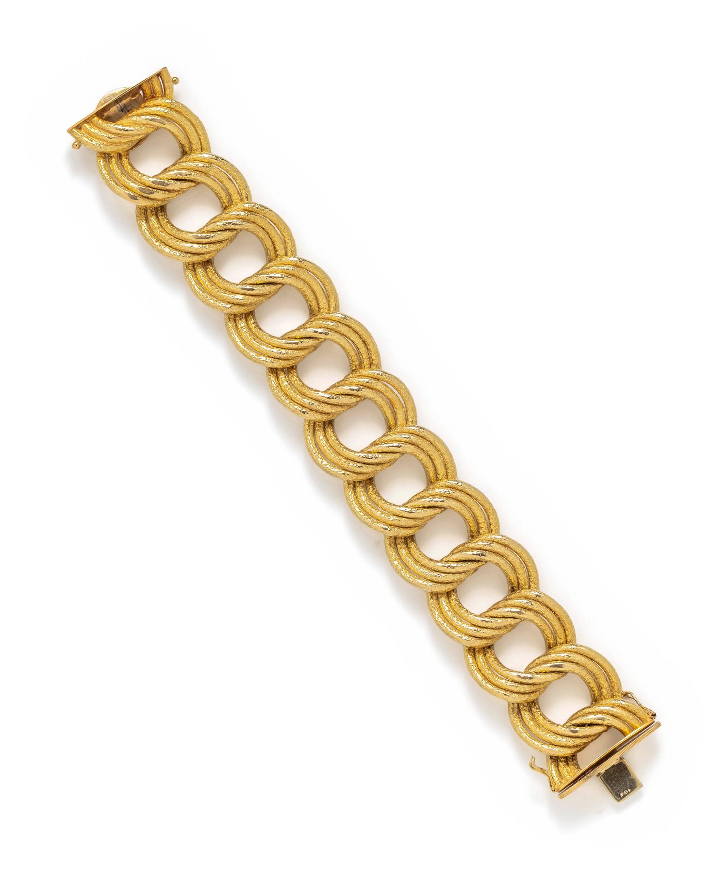 YELLOW GOLD FANCY LINK BRACELET