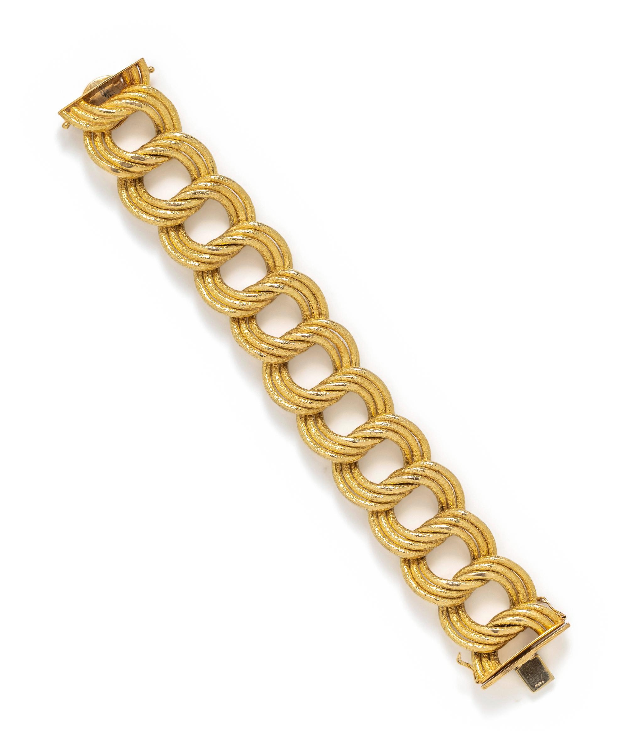 YELLOW GOLD FANCY LINK BRACELET