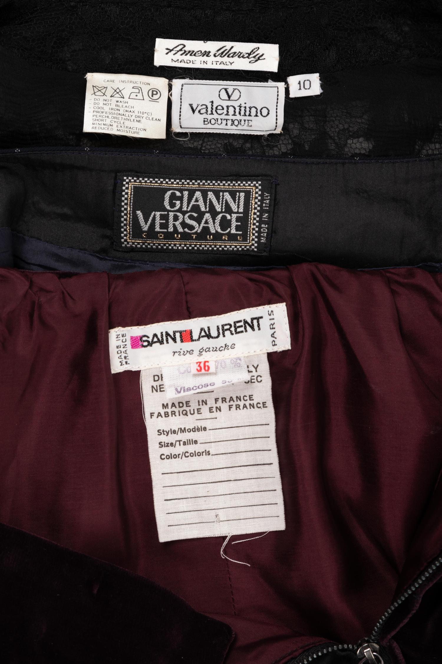 Three Vintage Skirt Ensembles; One Saint Laurent, One Valentino, One Versace, 1980-2000s