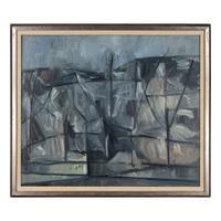Duilio (Dubè) Barnabè (Italian, 1914-1961) — Boats in a Harbor , 1952