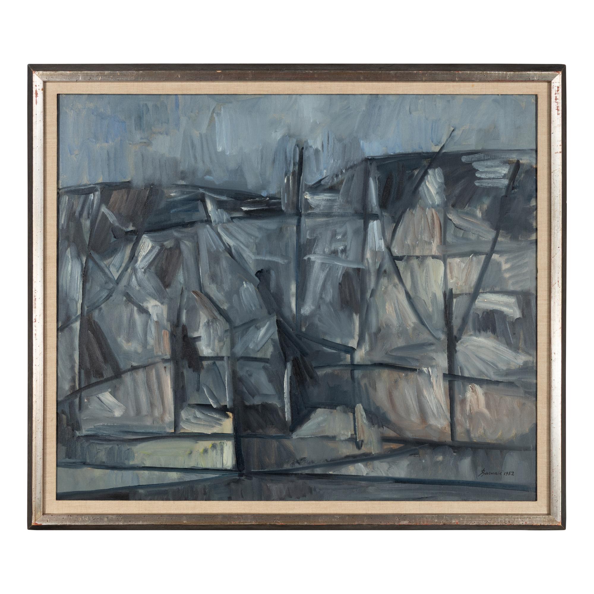 Duilio (Dubè) Barnabè (Italian, 1914-1961) — Boats in a Harbor , 1952
