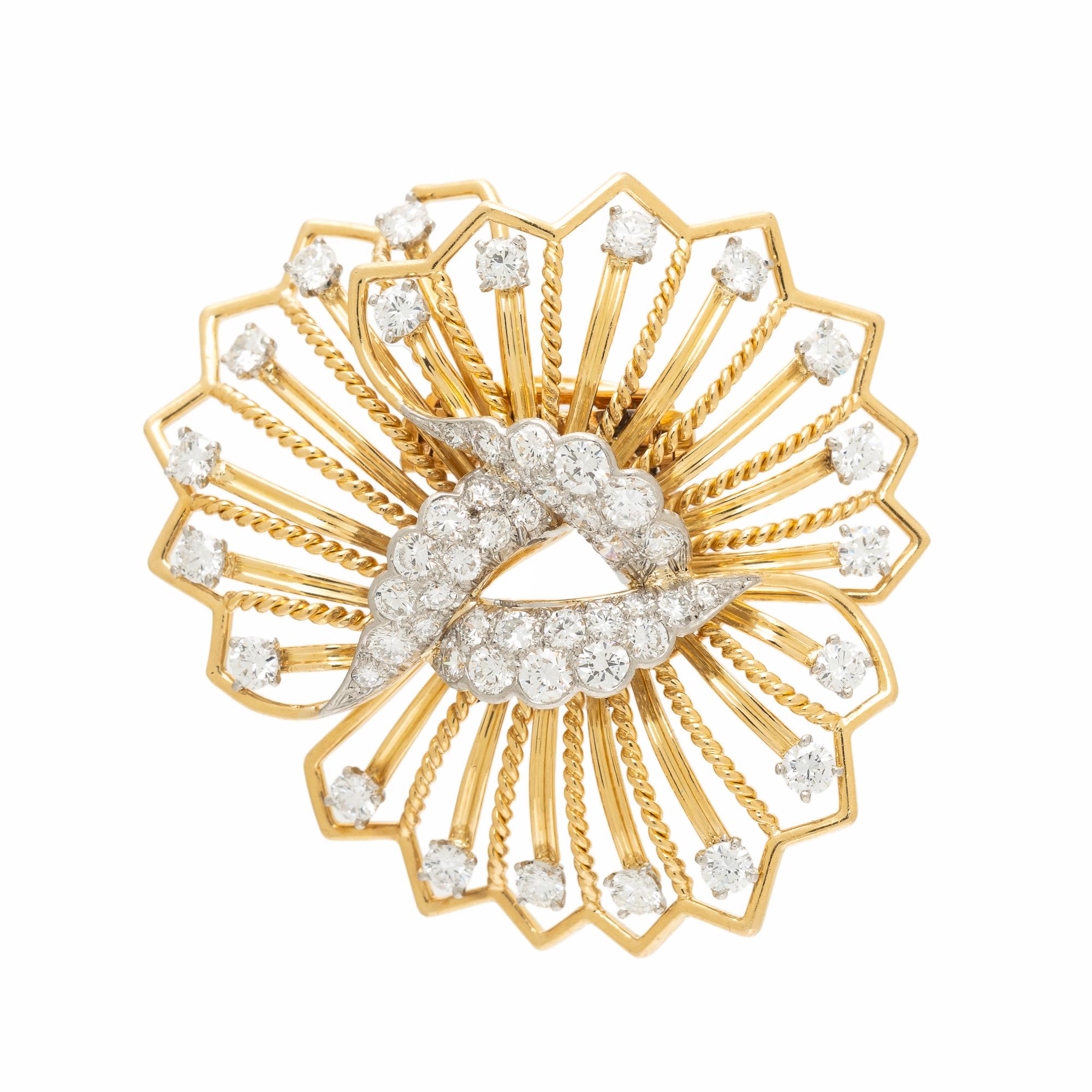 CARTIER PARIS, YELLOW GOLD AND DIAMOND BROOCH