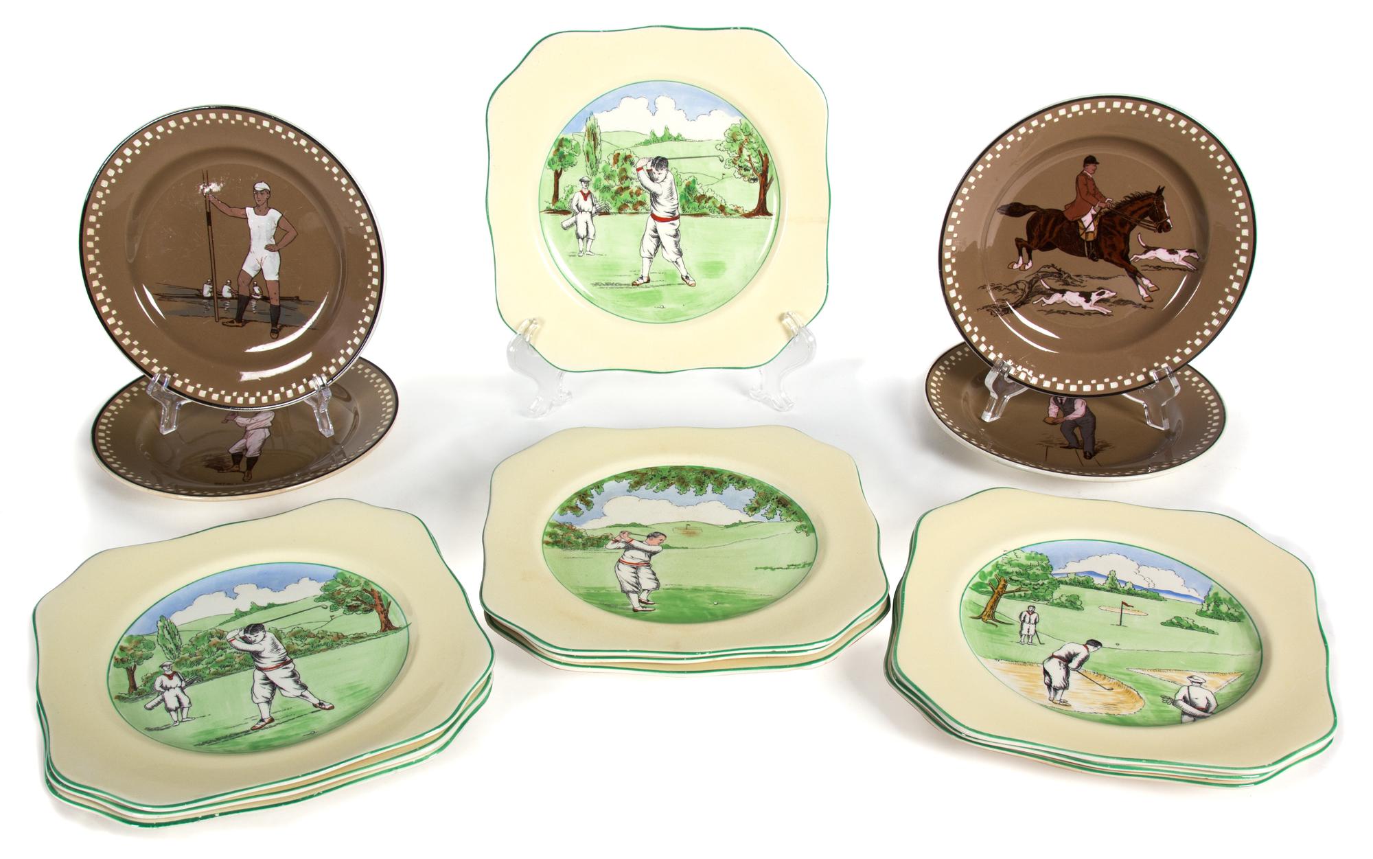 An Assortment of Sporting Themed Plates Diameter of larger 9 inches. — 20TH CENTURY