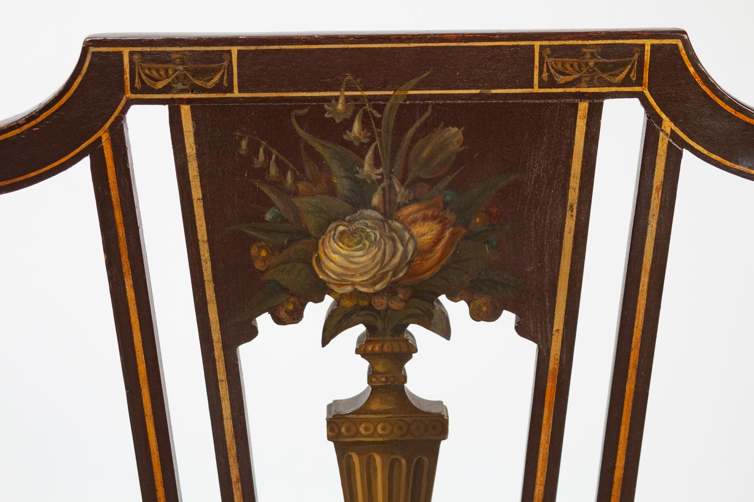 A George III Style Caned and Painted Quadruple Chairback Settee — 19TH CENTURY