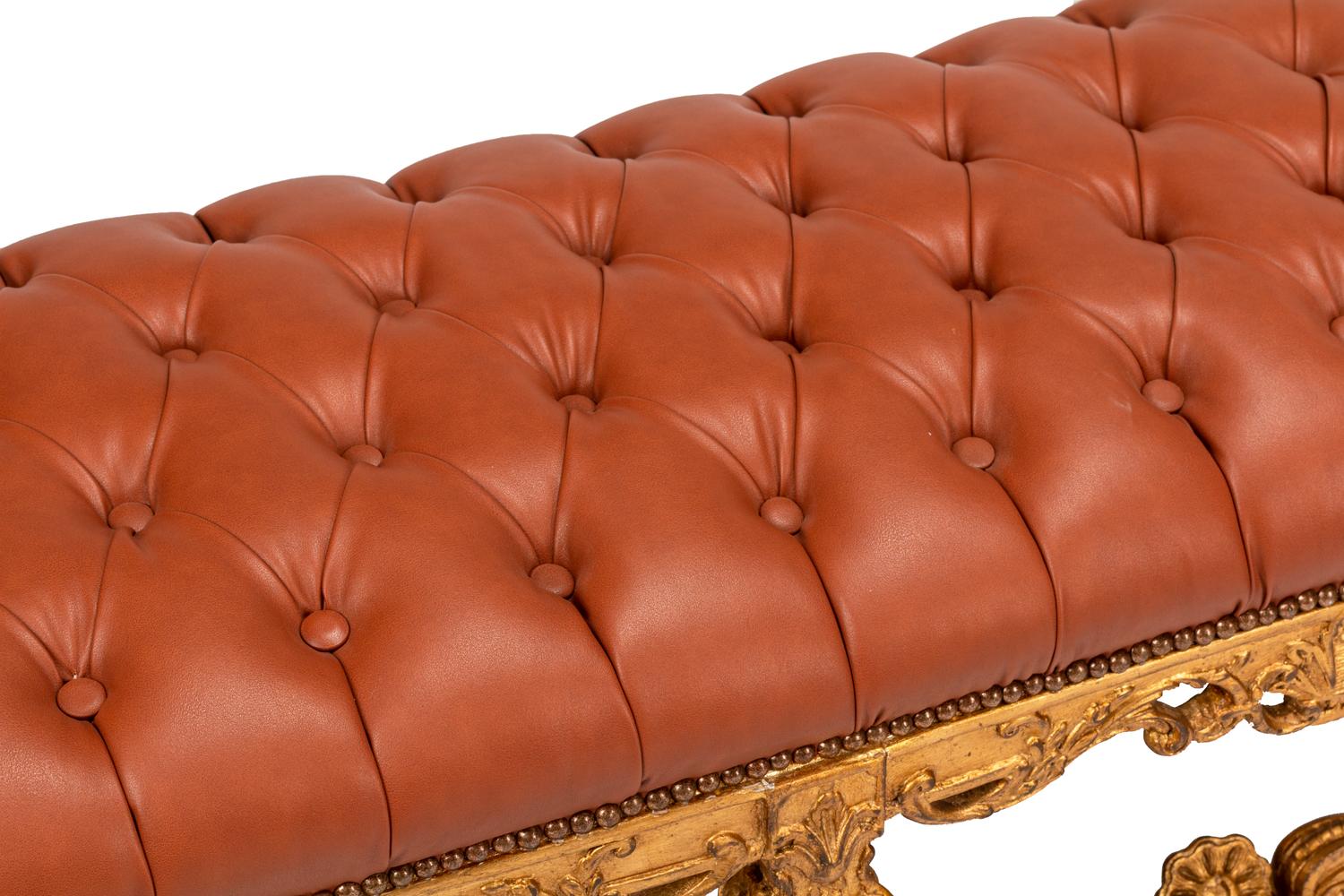 A Pair of Louis XIV Style Giltwood Benches